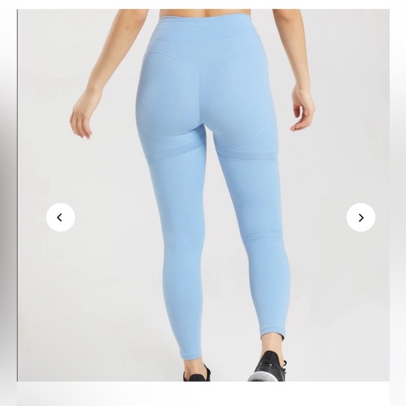 Gymshark x Whitney Simmons light Blue High-Waisted mesh detail Leggings XS - Picture 6 of 16